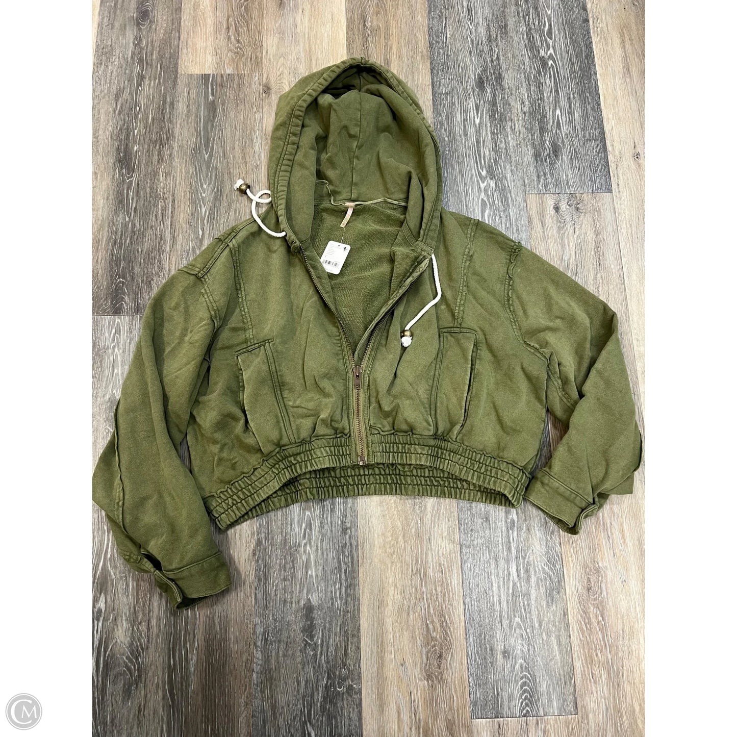 Sweatshirt Hoodie By Free People In Green, Size: S