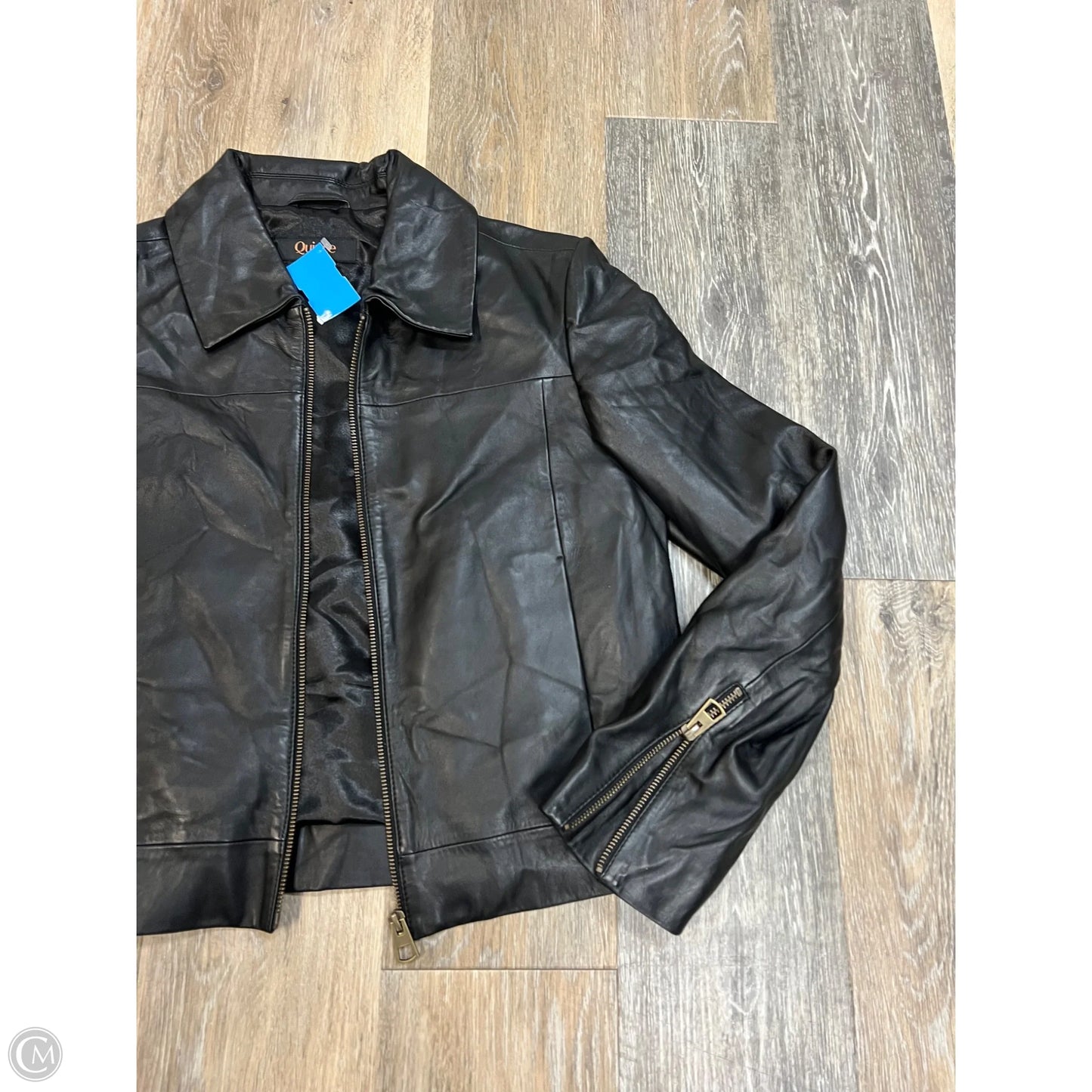 Jacket Leather By Quince In Black, Size: S