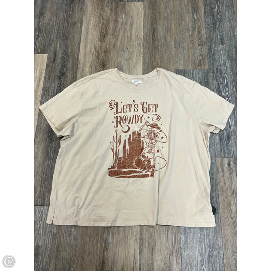 Top Short Sleeve By Maurices In Beige, Size: 2x