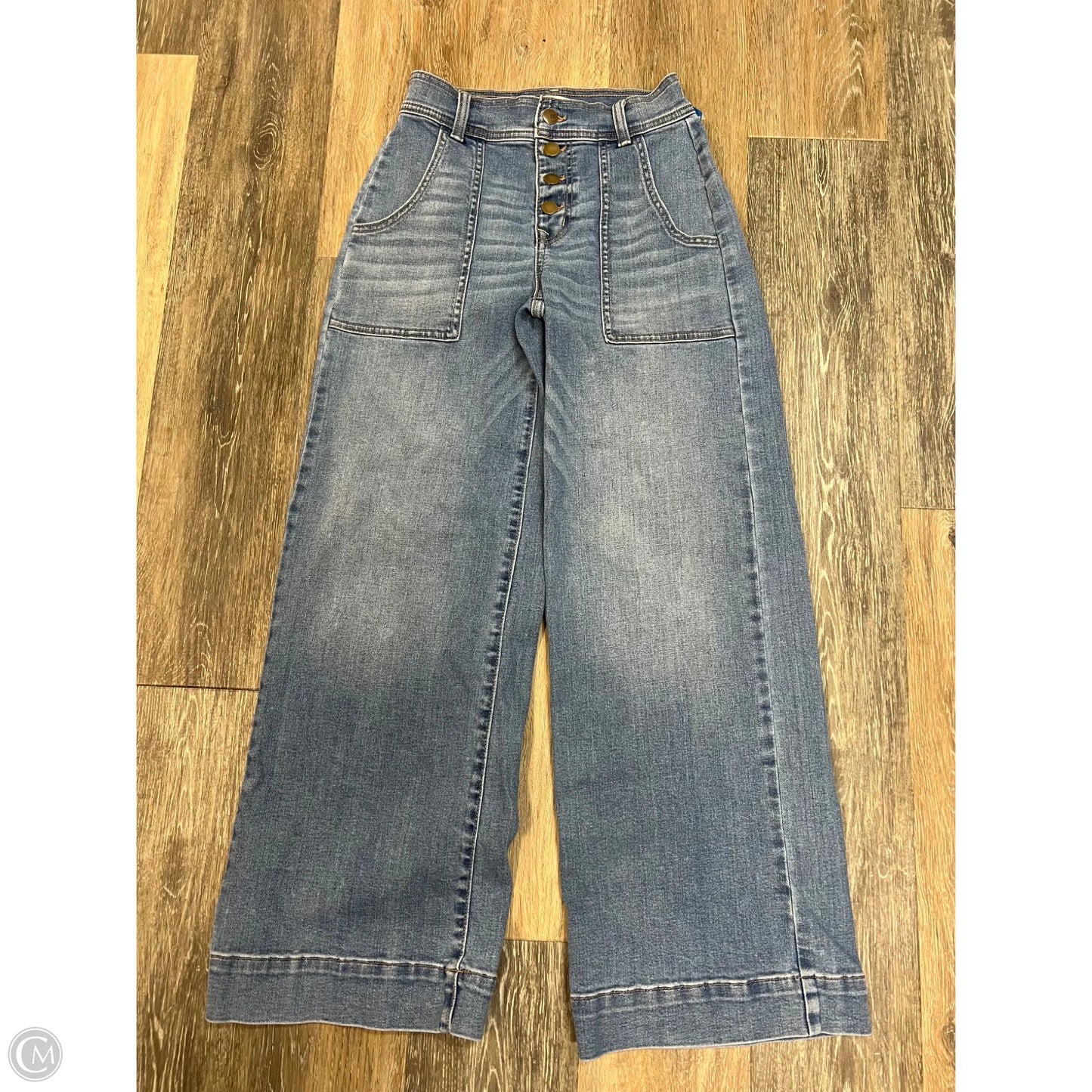 Jeans Wide Leg By Evereve In Blue Denim, Size: 1/25