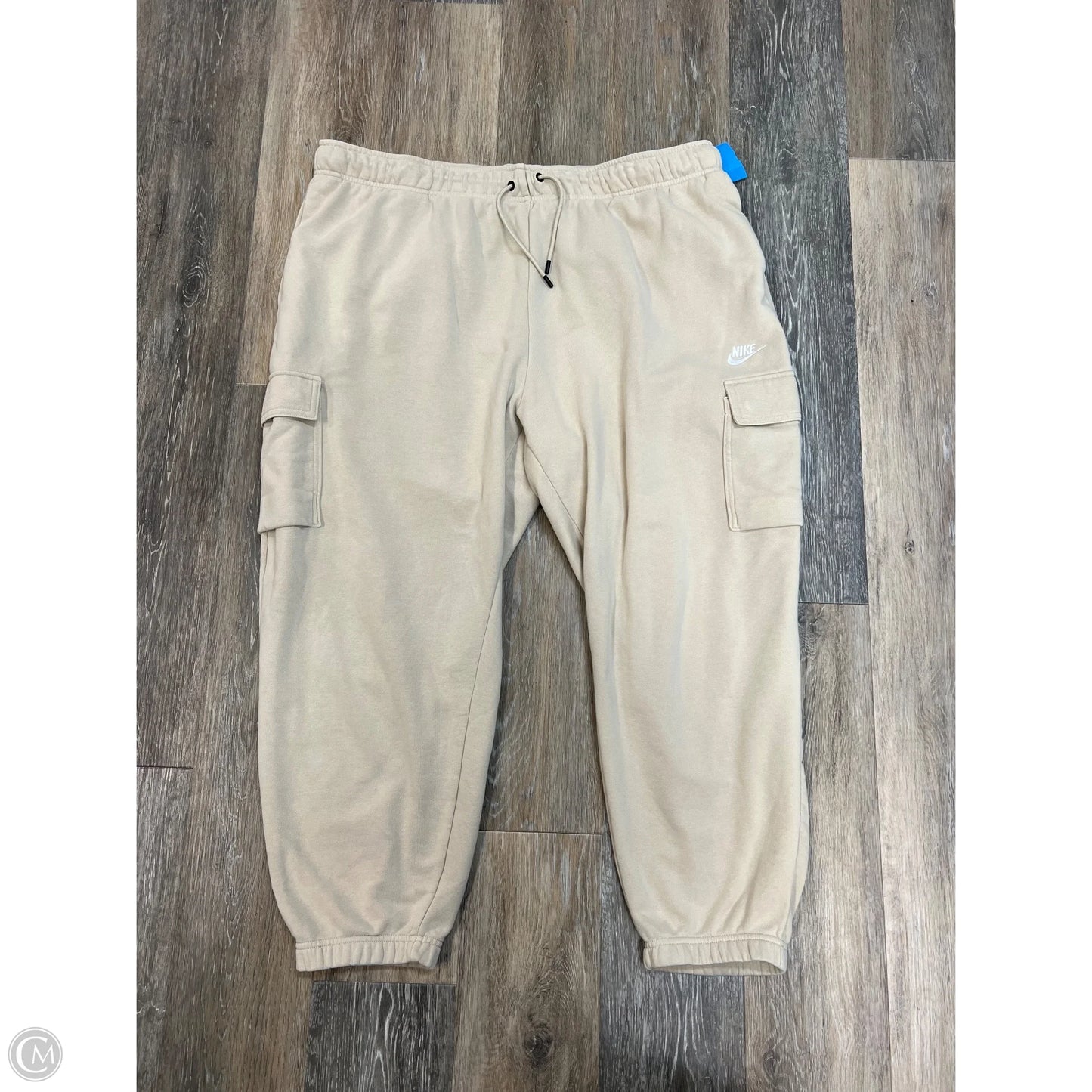 Athletic Pants By Nike Apparel In Beige, Size: 2x