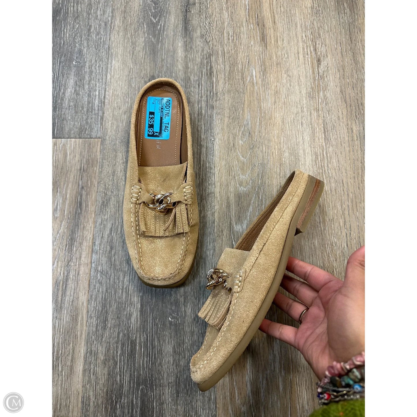 Shoes Flats By Donald Pliner In Gold, Size: 8