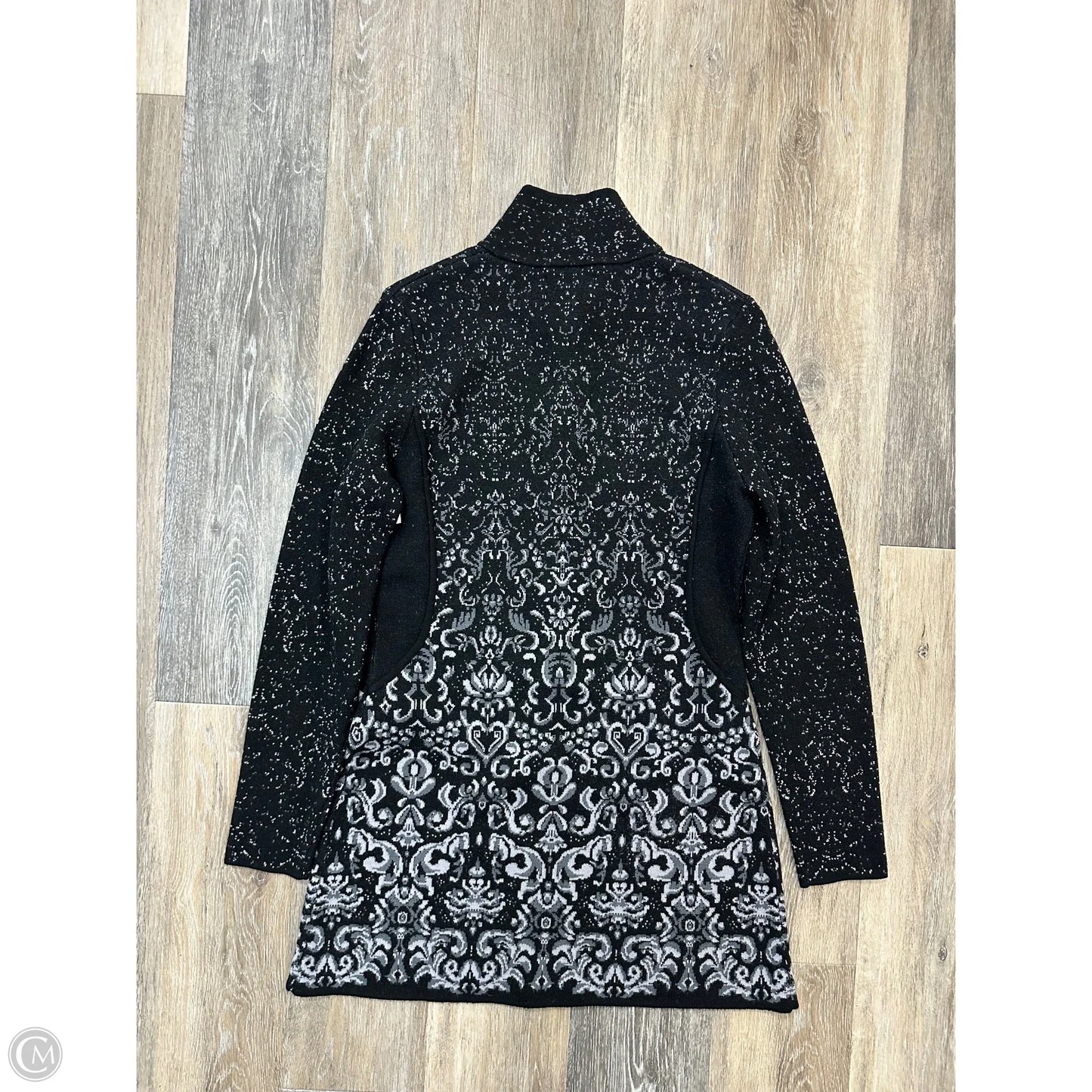 Sweater Cardigan By Icelandic Designs In Black & Grey, Size: S