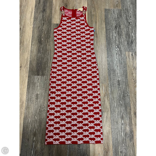 Dress Casual Midi By Michael By Michael Kors In Red & White, Size: S