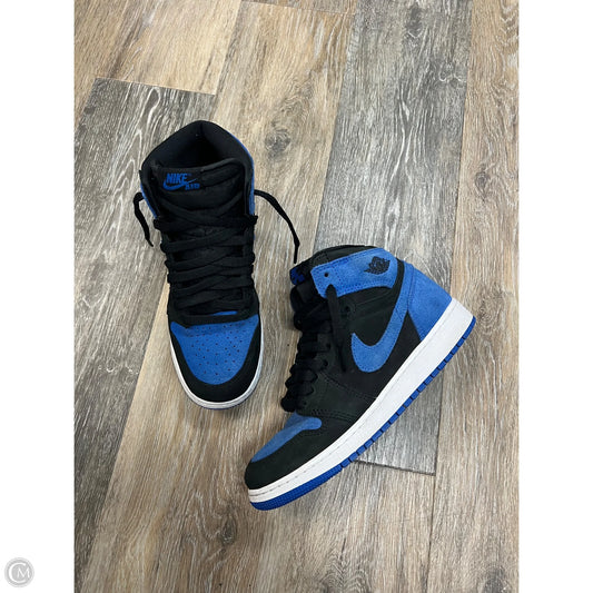 Shoes Luxury Designer By Jordan In Black & Blue, Size: 7.5 (Youth 6)