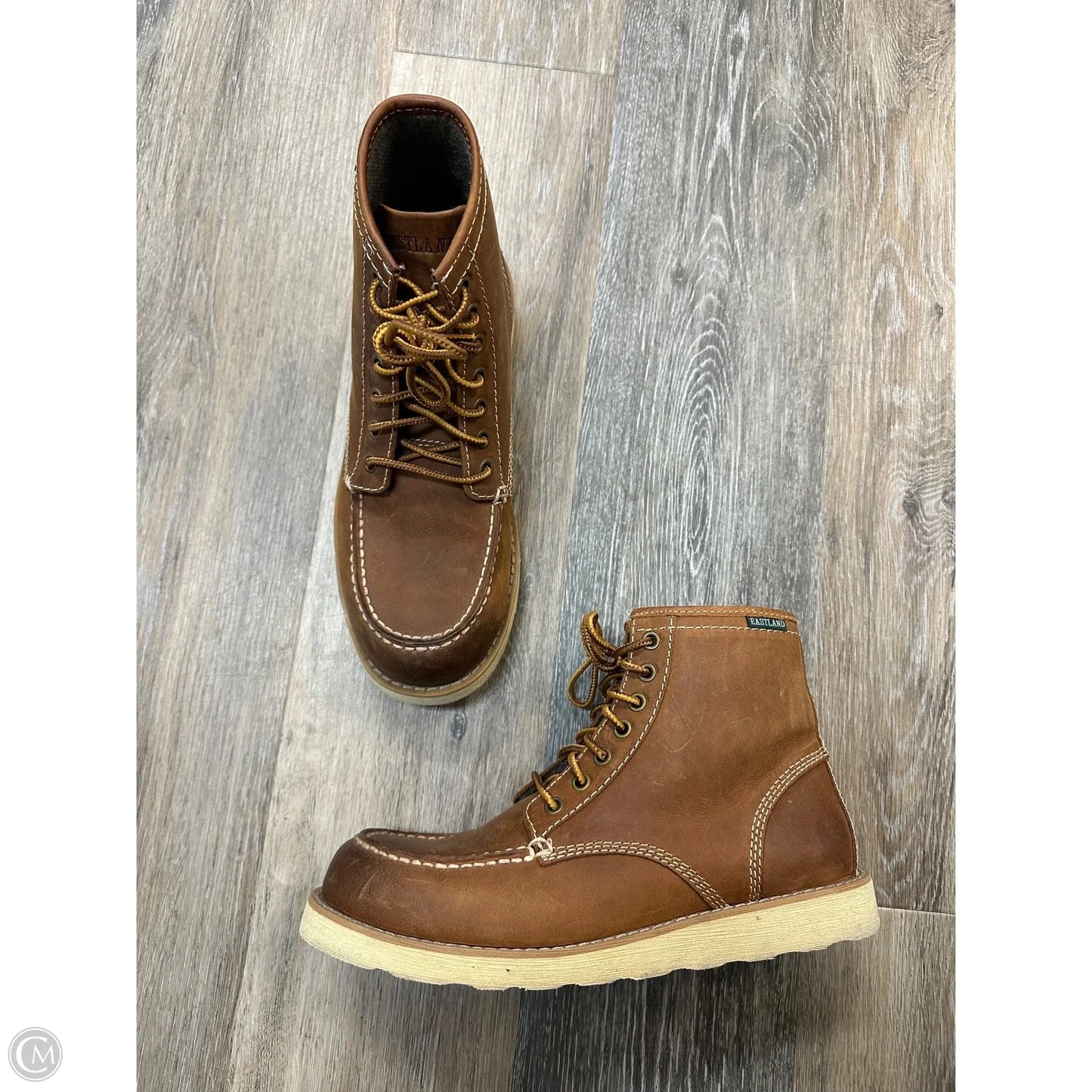 Boots Ankle Flats By Eastland In Tan, Size: 9