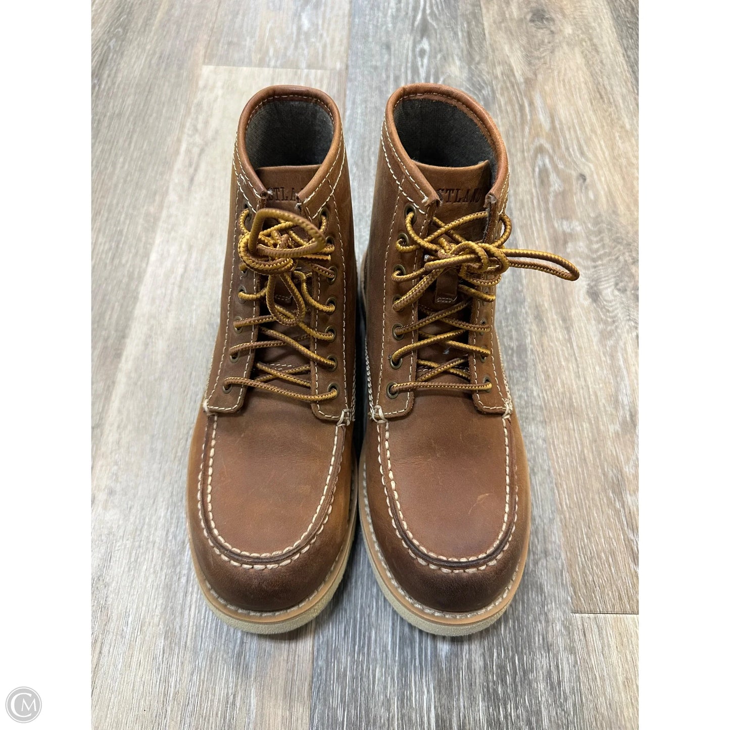 Boots Ankle Flats By Eastland In Tan, Size: 9