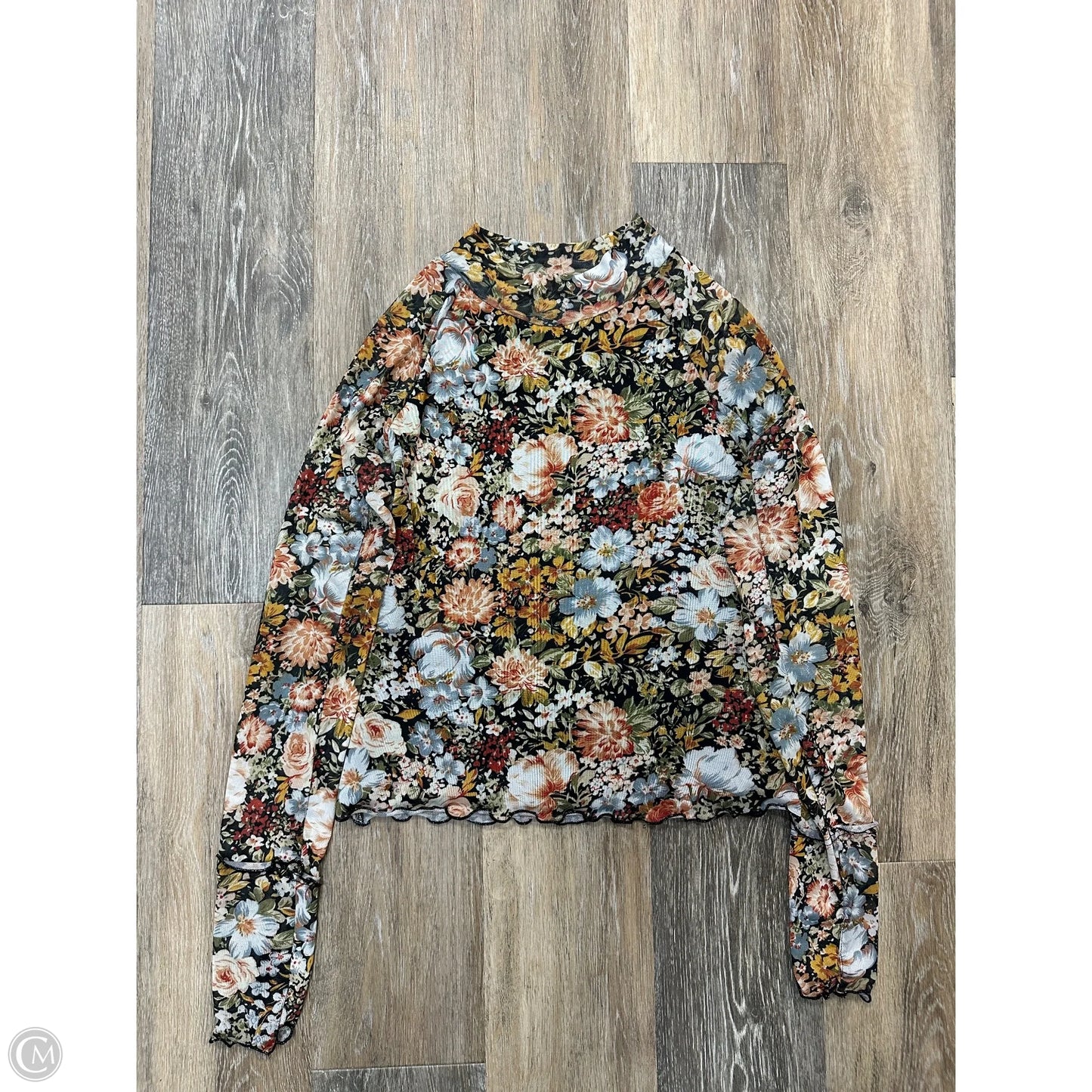 Top Long Sleeve By Promesa In Floral Print, Size: L