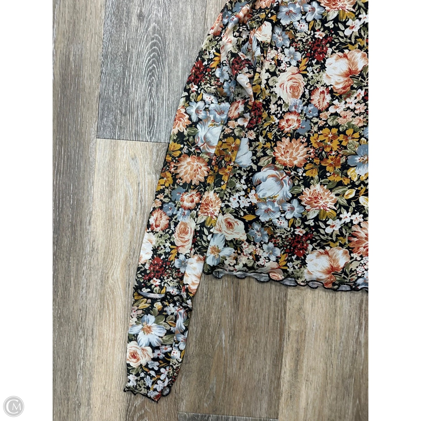 Top Long Sleeve By Promesa In Floral Print, Size: L