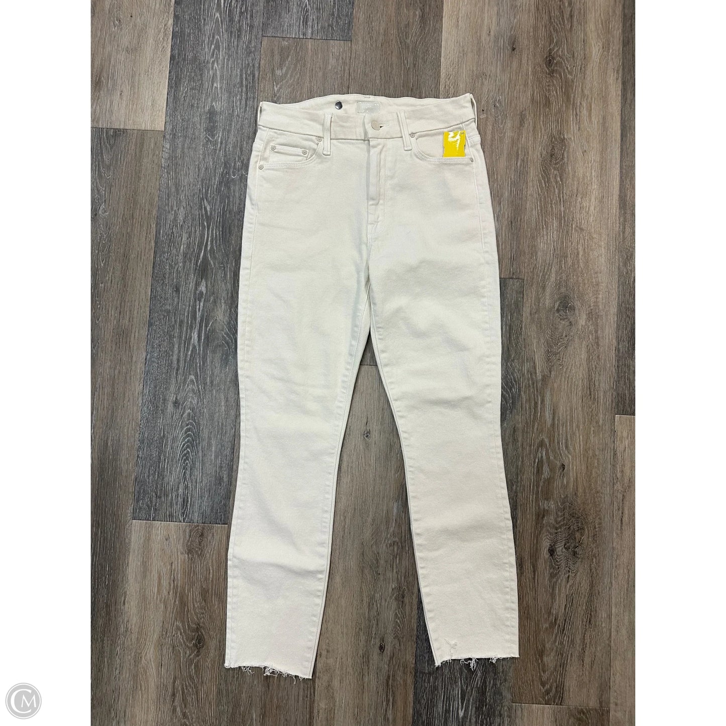 Jeans Skinny By Mother In Cream Denim, Size: 4/27