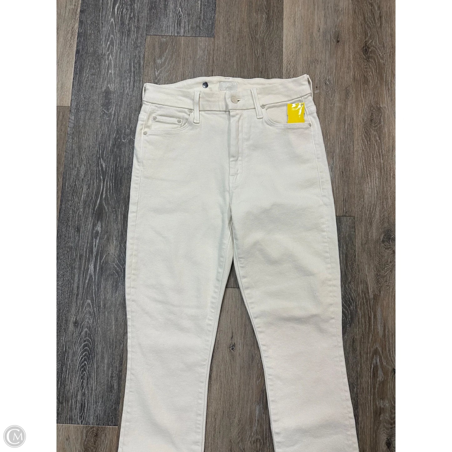Jeans Skinny By Mother In Cream Denim, Size: 4/27