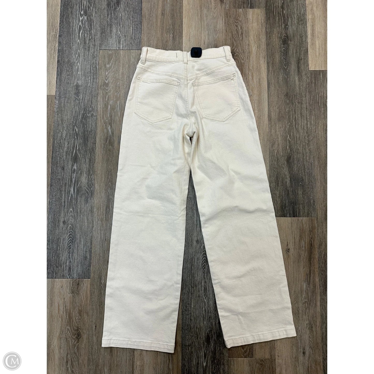 Jeans Wide Leg By Madewell In Cream Denim, Size: 1/25