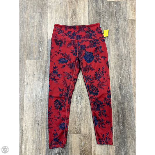 Athletic Leggings By Free People In Blue & Red, Size: M