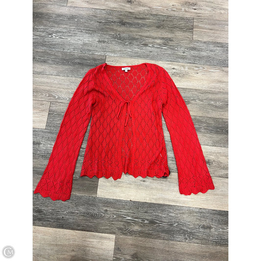 Sweater Cardigan By Loucia In Red, Size: L