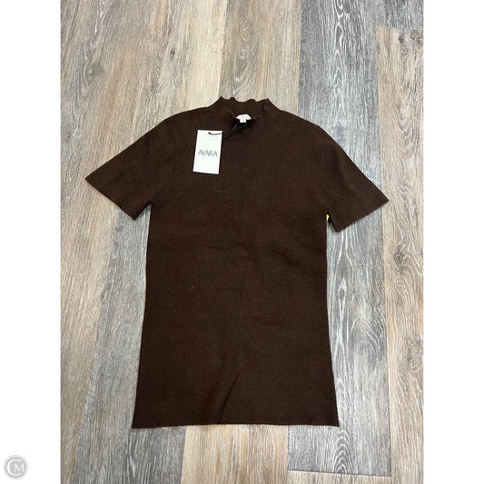 Top Short Sleeve Sweater By Skies Are Blue In Brown, Size: S