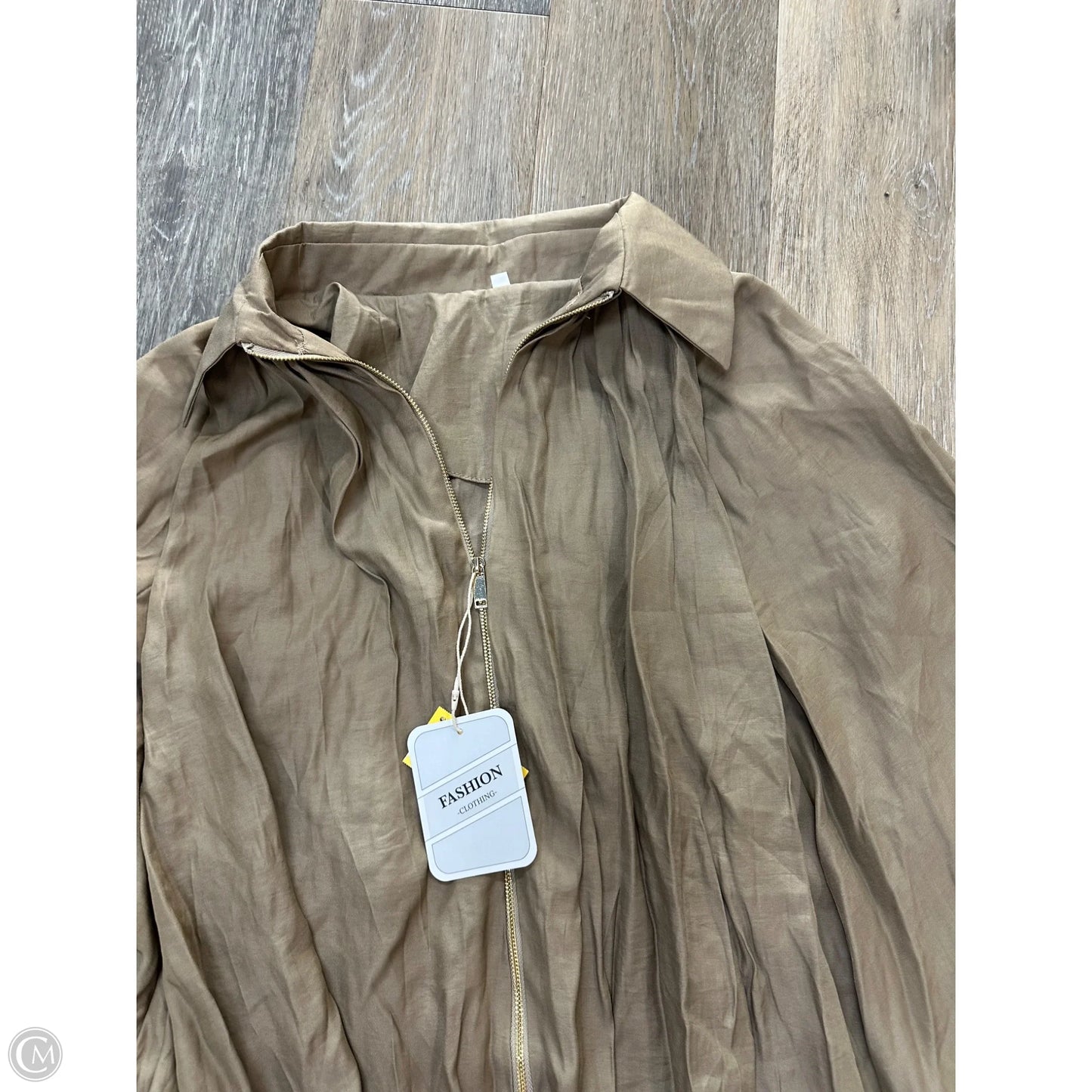 Jacket Shirt By Clothes Mentor In Tan, Size: S