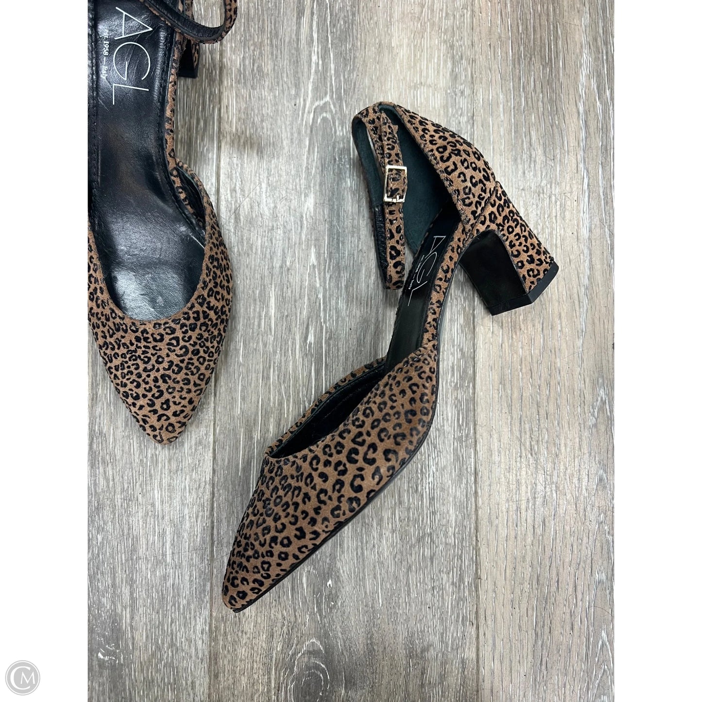 Shoes Heels Block By Agl In Animal Print, Size: 7.5