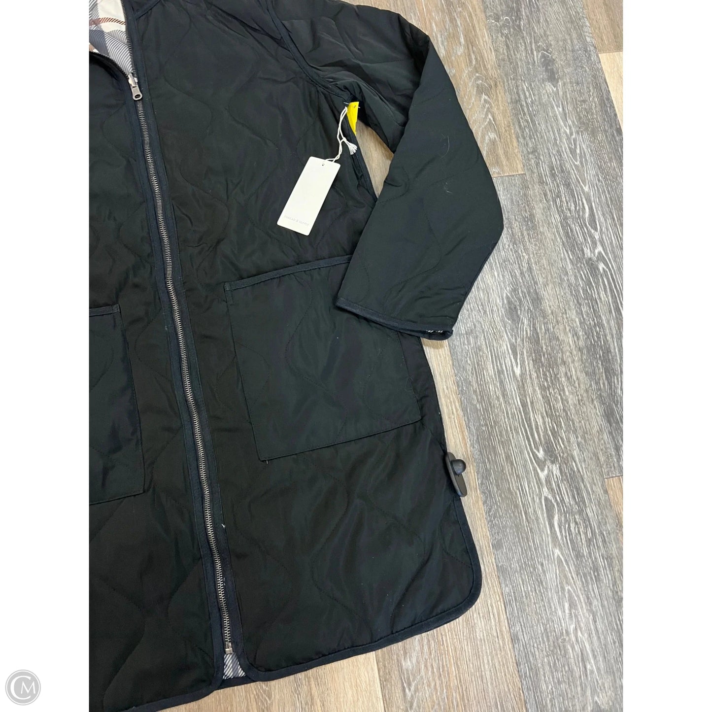 Jacket Puffer & Quilted By Thread And Supply In Black, Size: L
