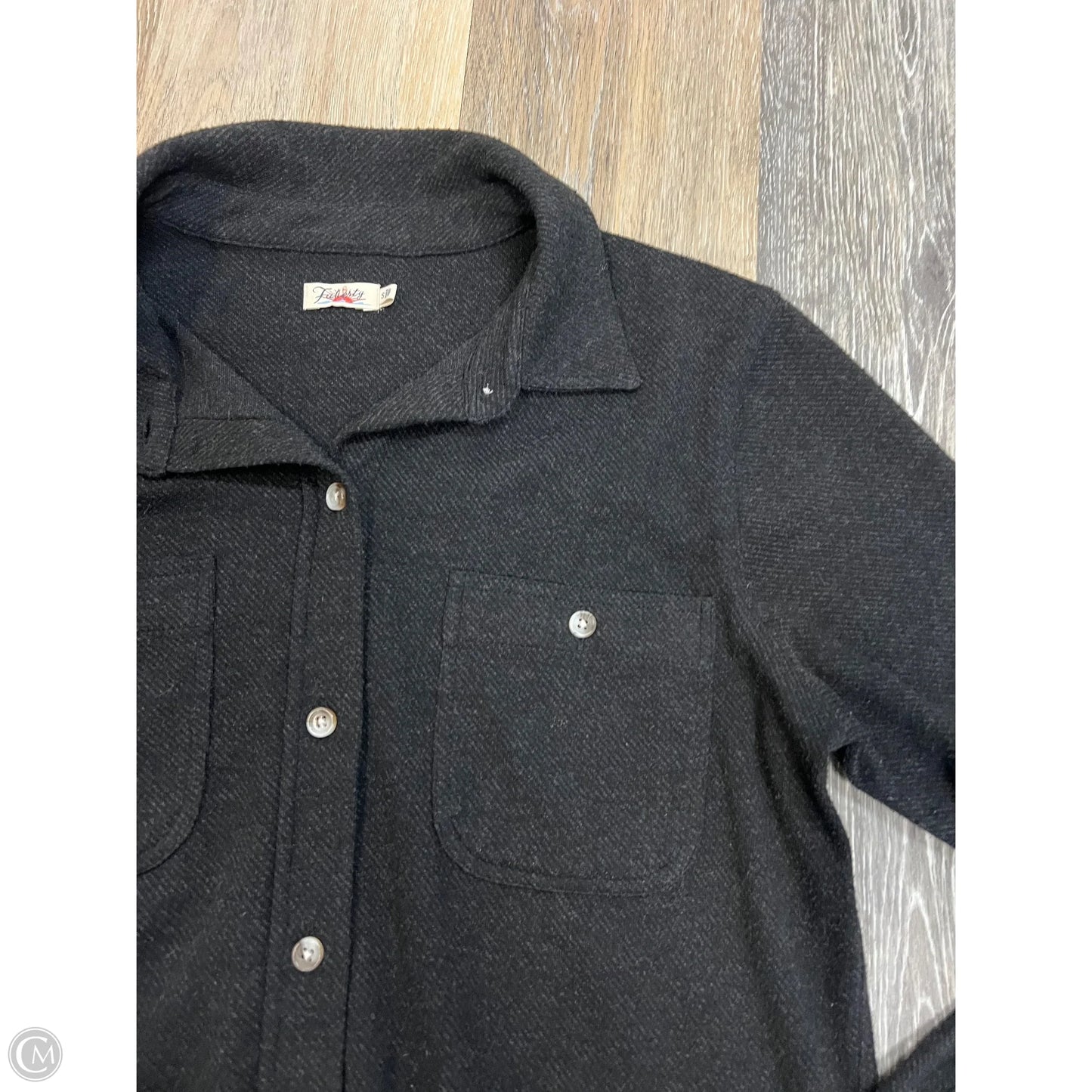 Jacket Shirt By Faherty In Black, Size: S