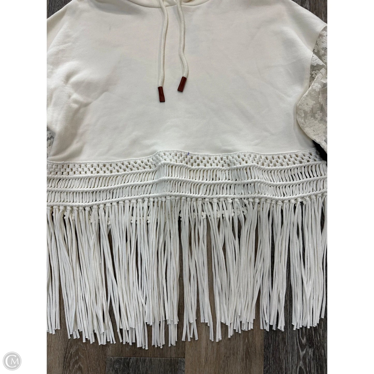 Sweatshirt Hoodie By Desigual In Cream, Size: S