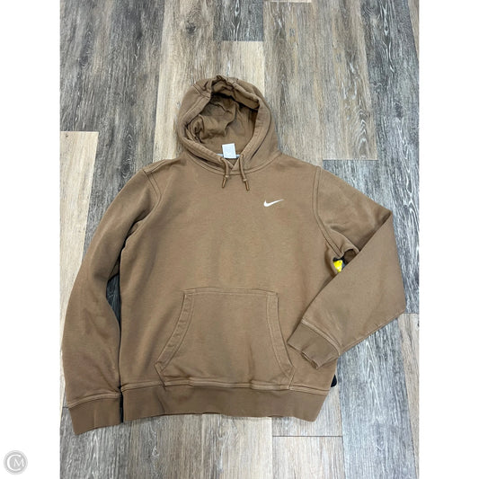 Athletic Sweatshirt Hoodie By Nike Apparel In Tan, Size: L