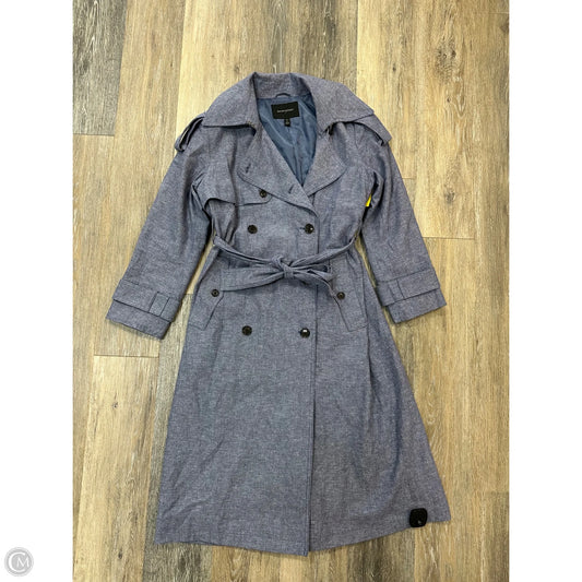 Coat Trench Coat By Banana Republic In Blue, Size: S