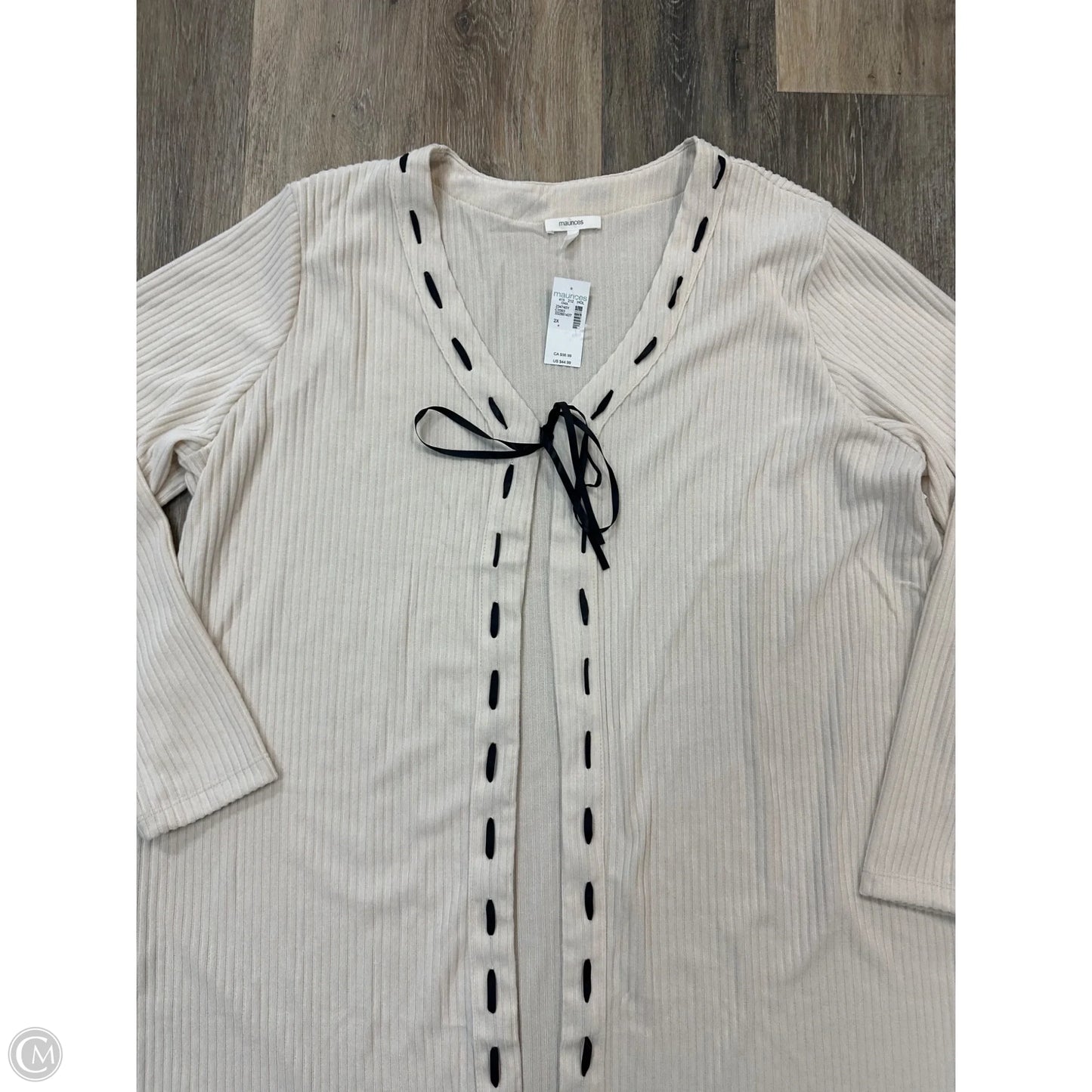 Sweater Cardigan By Maurices In Cream, Size: 2x