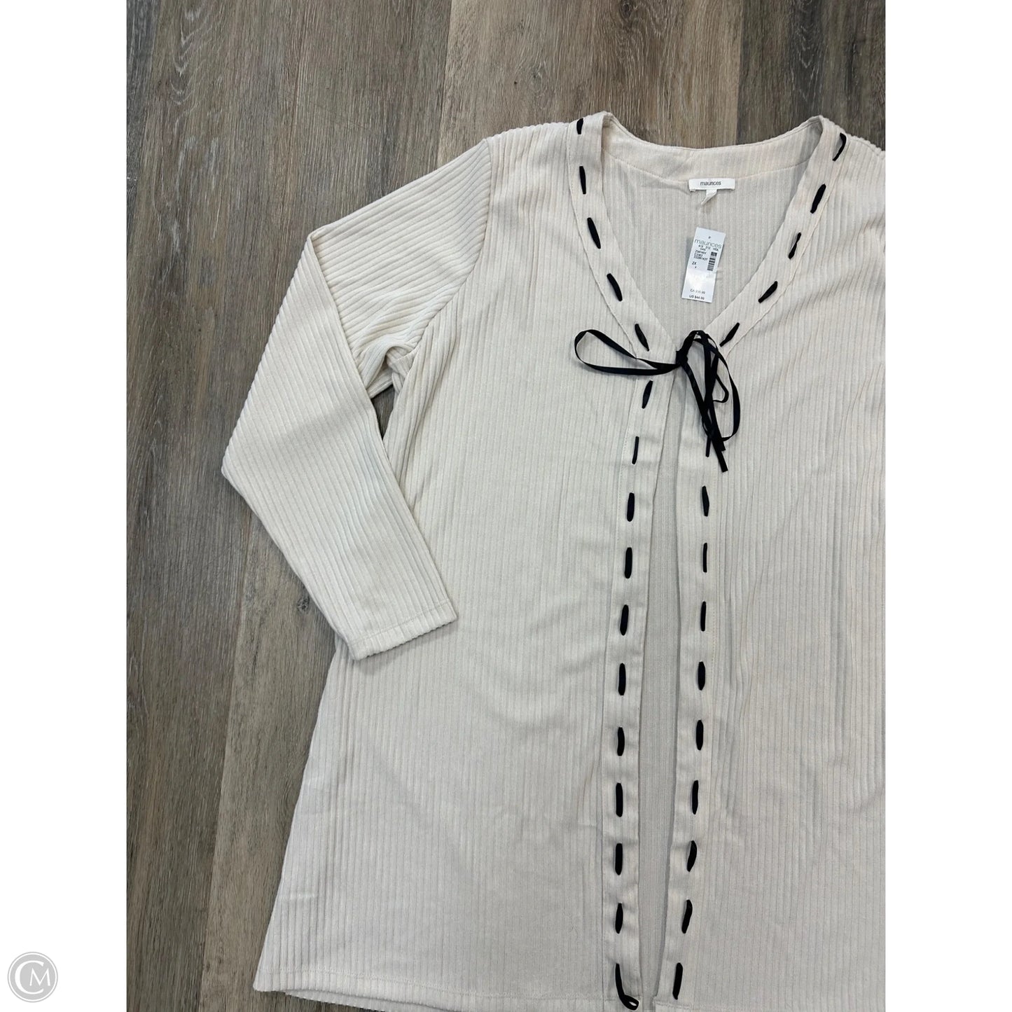 Sweater Cardigan By Maurices In Cream, Size: 2x