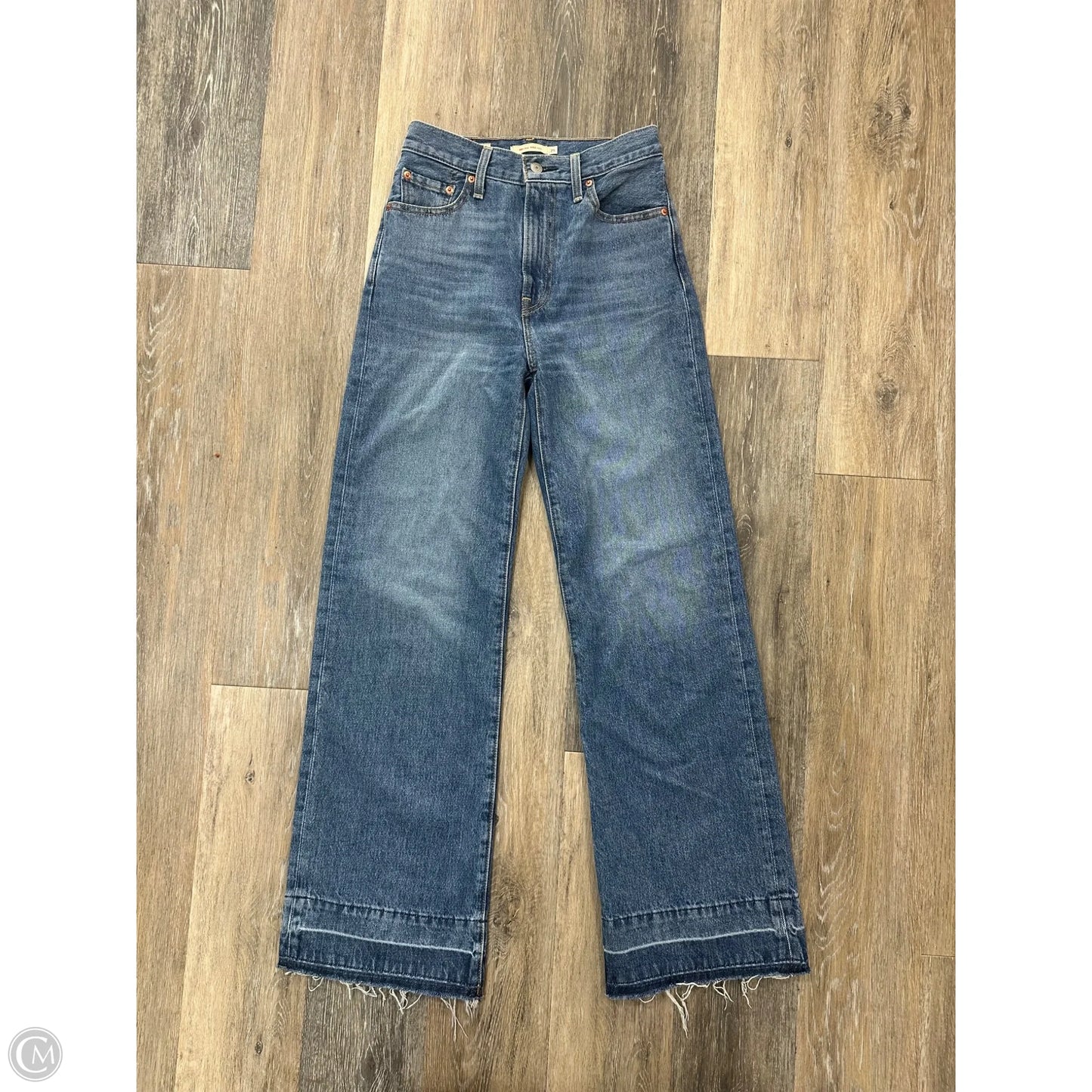 Jeans Wide Leg By Levis In Blue Denim, Size: 0