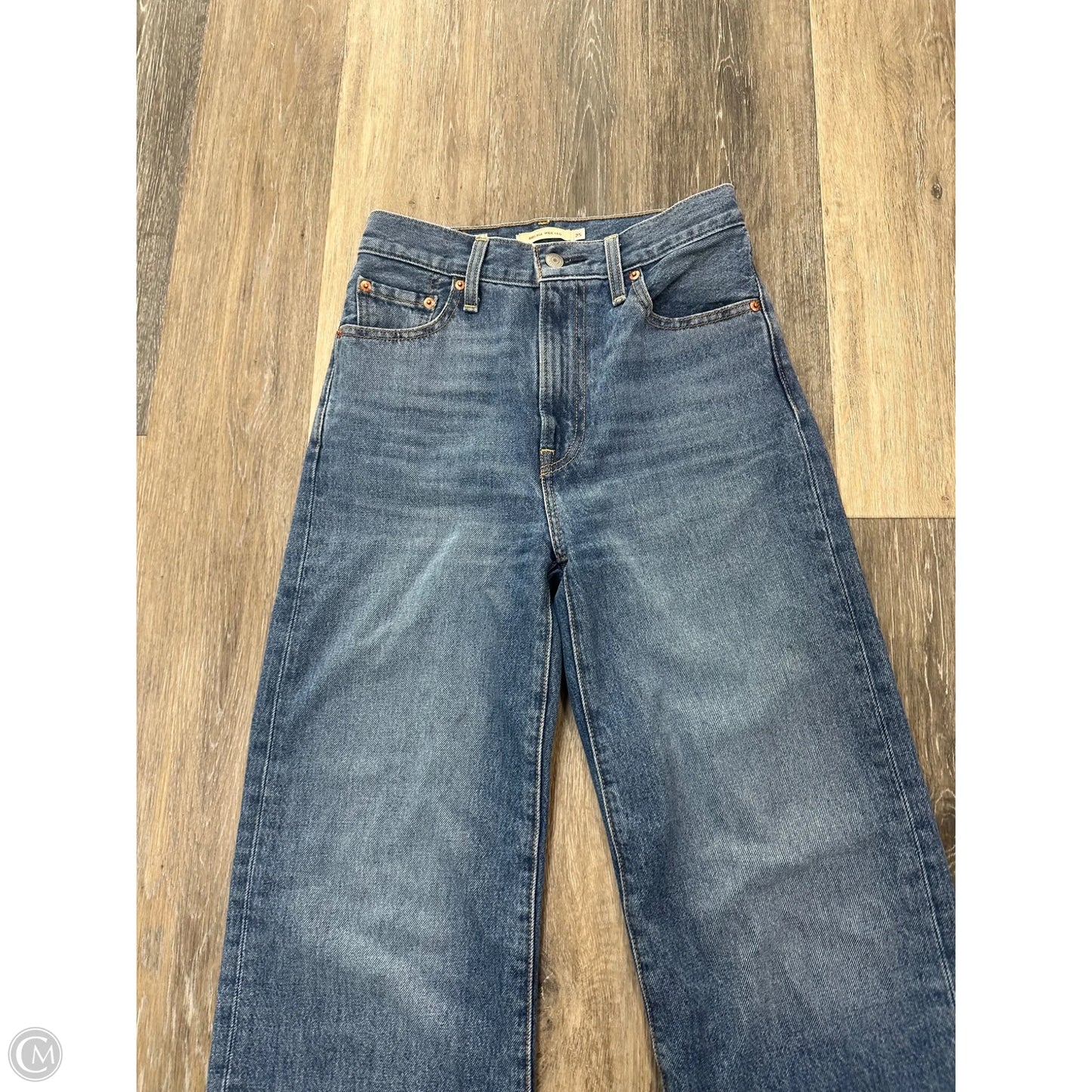 Jeans Wide Leg By Levis In Blue Denim, Size: 0