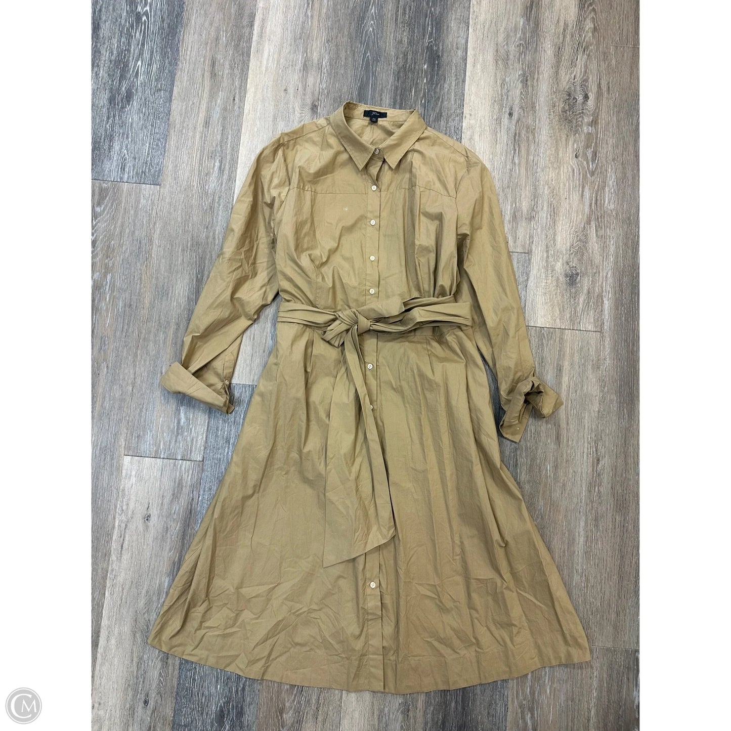 Dress Casual Midi By J. Crew In Tan, Size: 20
