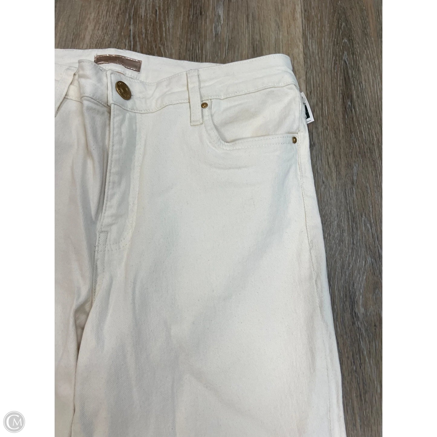 -Jeans Flared By Kut In Cream Denim, Size: 10