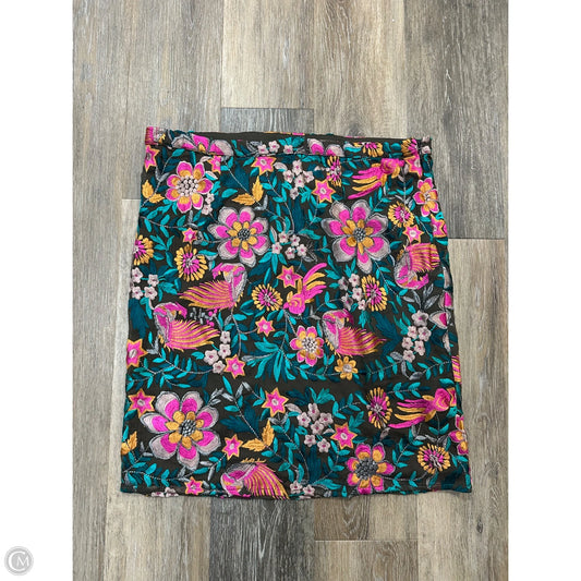 Skirt Midi By Baraschi In Floral Print, Size: 12