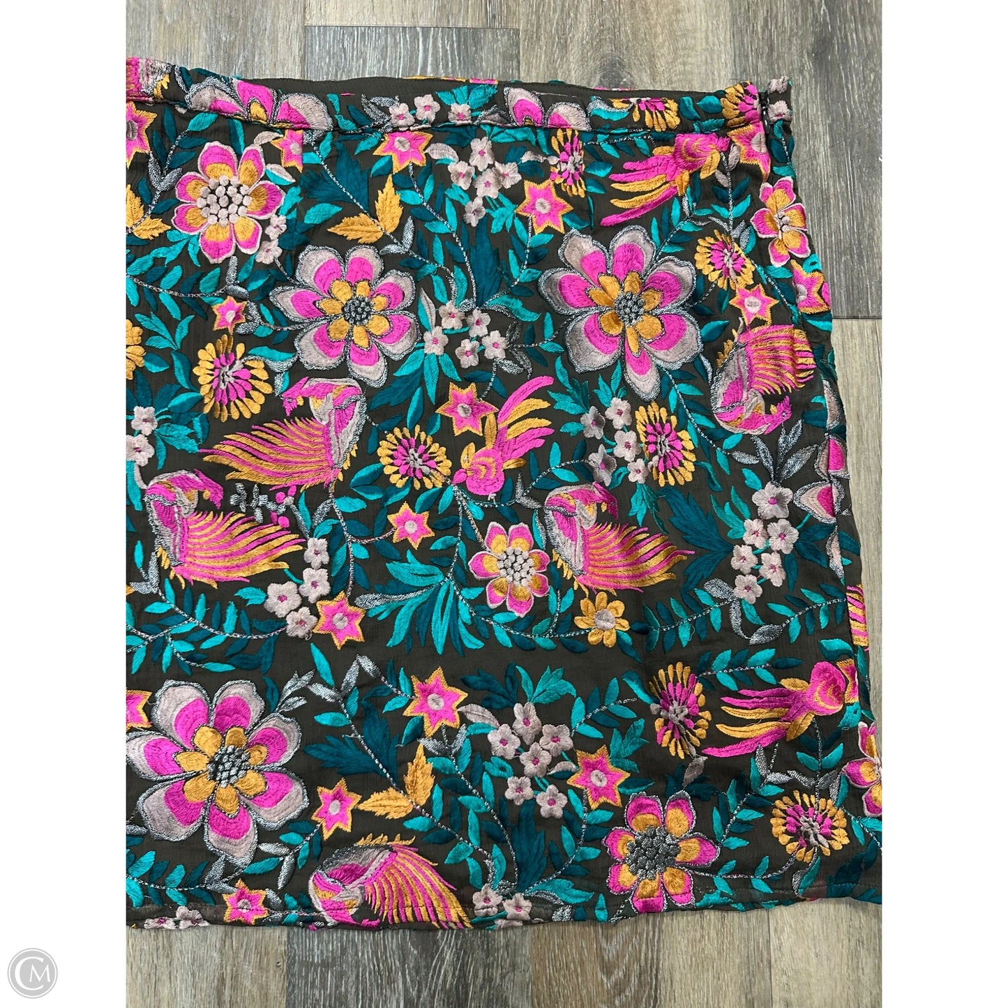 Skirt Midi By Baraschi In Floral Print, Size: 12