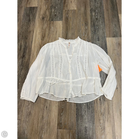 Blouse Long Sleeve By Free People In White, Size: L