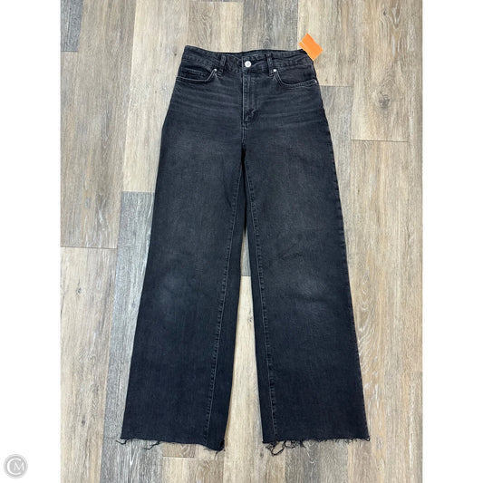 -Jeans Wide Leg By Paige In Black Denim, Size: 2/26
