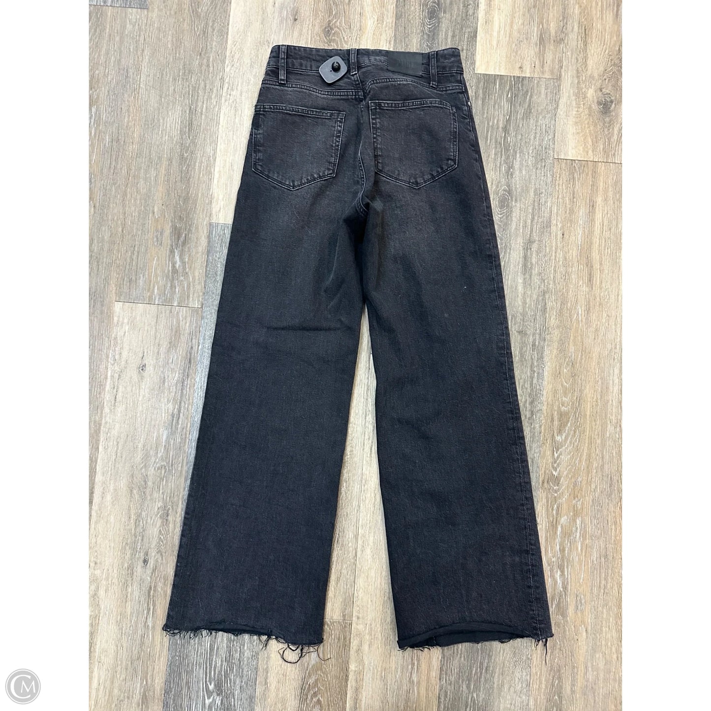 -Jeans Wide Leg By Paige In Black Denim, Size: 2/26