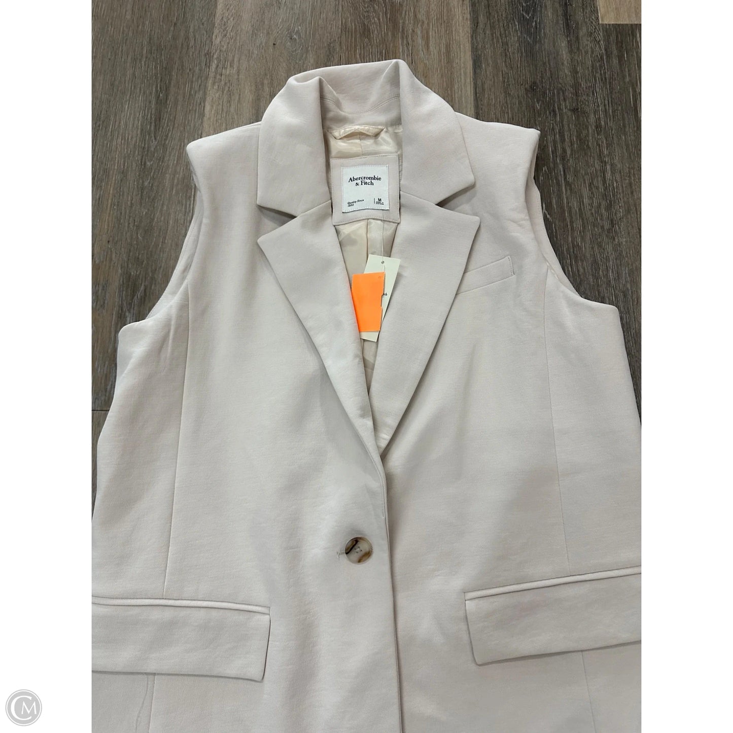 Vest Other By Abercrombie And Fitch In Cream, Size: M