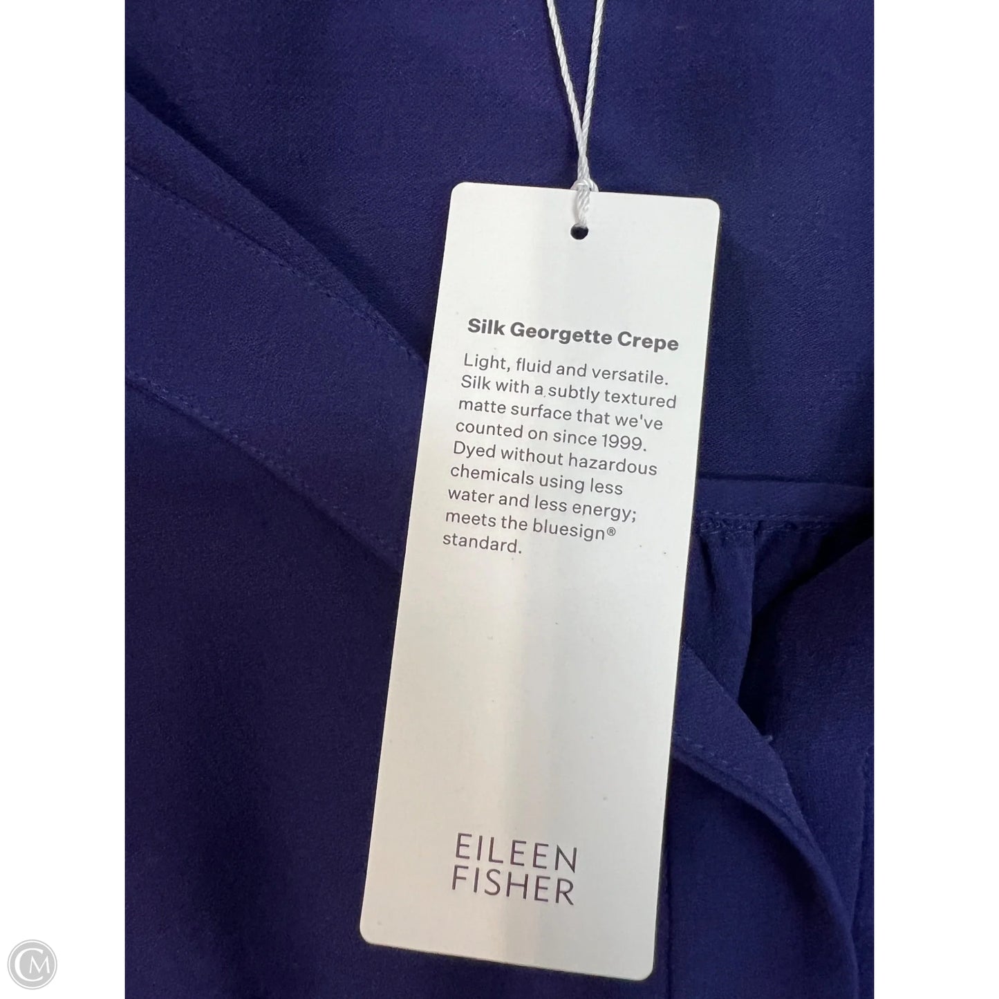 Blouse Long Sleeve By Eileen Fisher In Blue, Size: M