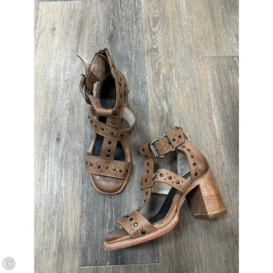 Sandals Heels Block By Freebird In Tan, Size: 7