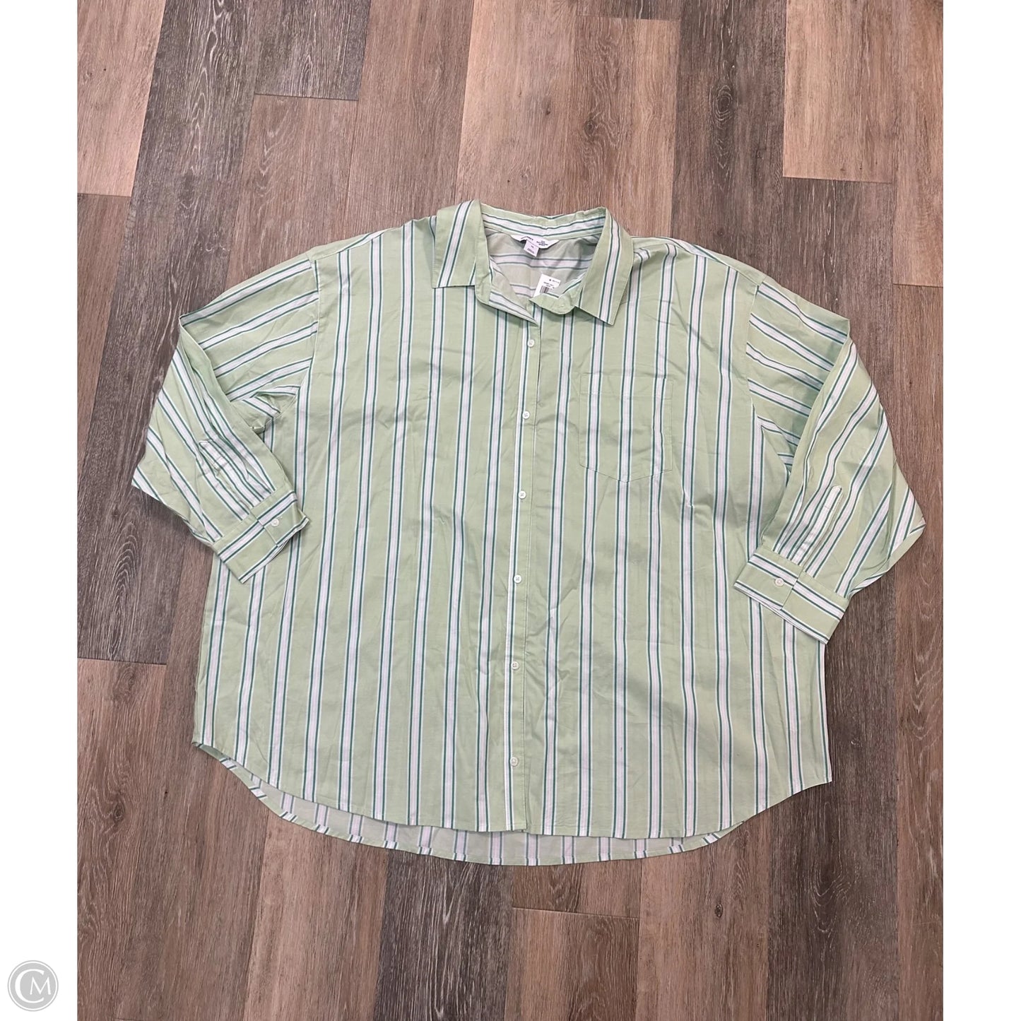 Blouse Long Sleeve By Old Navy In Striped Pattern, Size: 2x