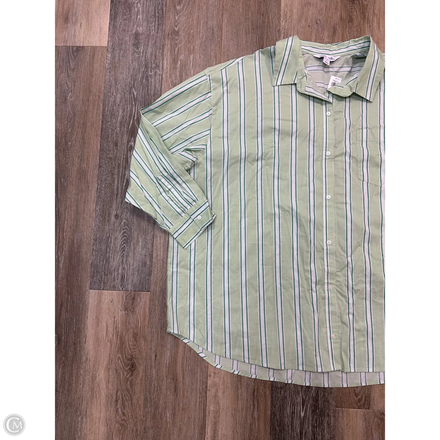 Blouse Long Sleeve By Old Navy In Striped Pattern, Size: 2x