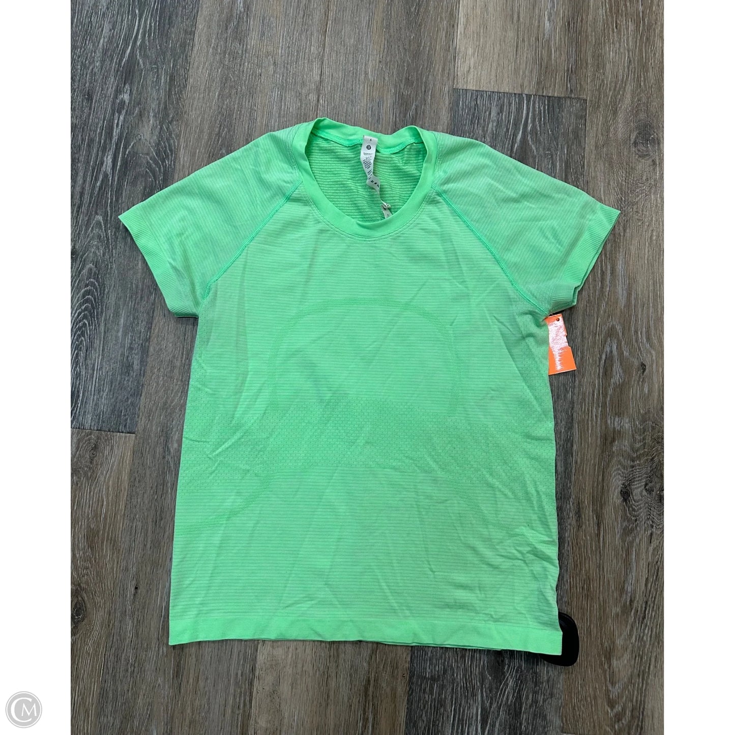 Athletic Top Short Sleeve By Lululemon In Green, Size: 6