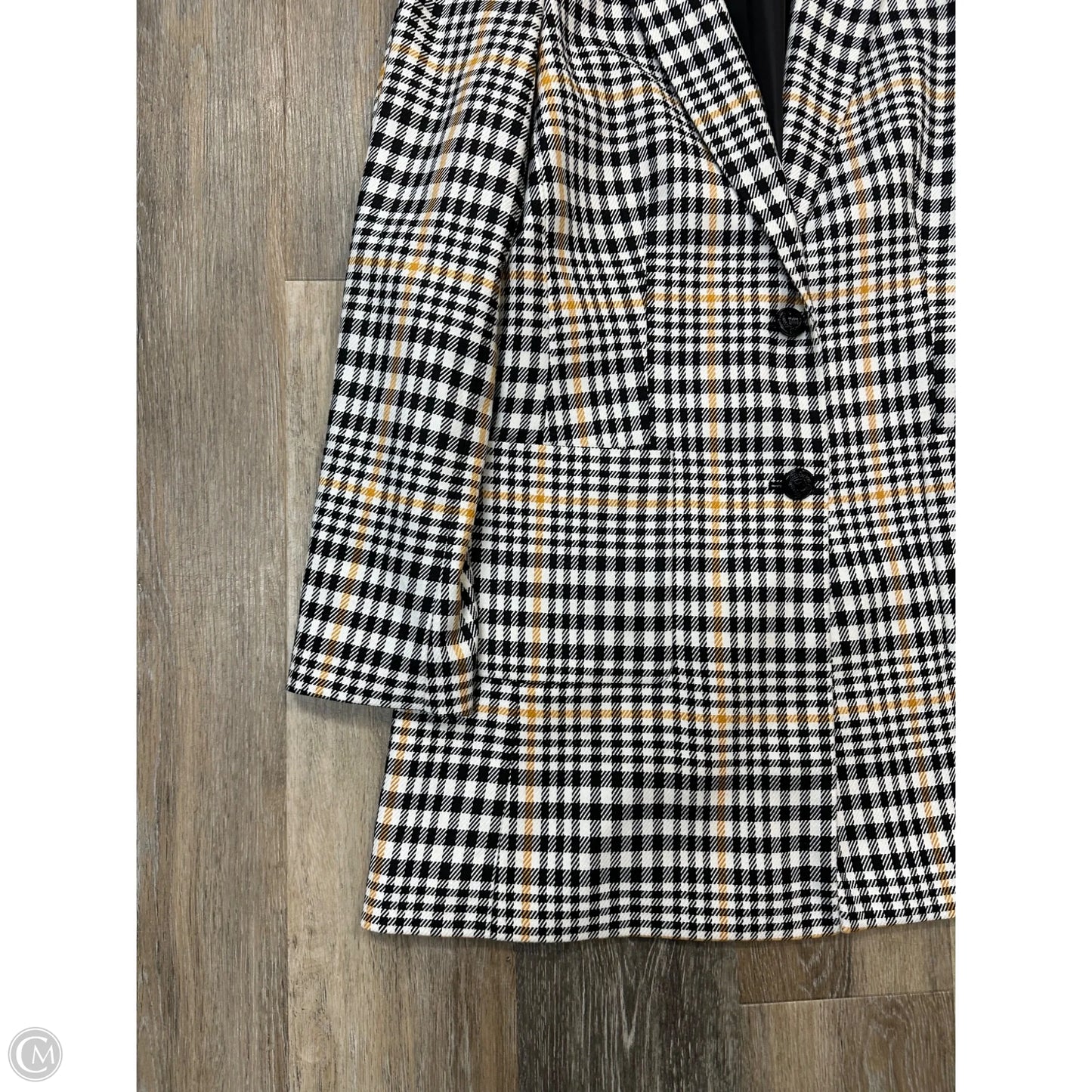 Blazer Designer By Karl Lagerfeld In Black & White, Size: M