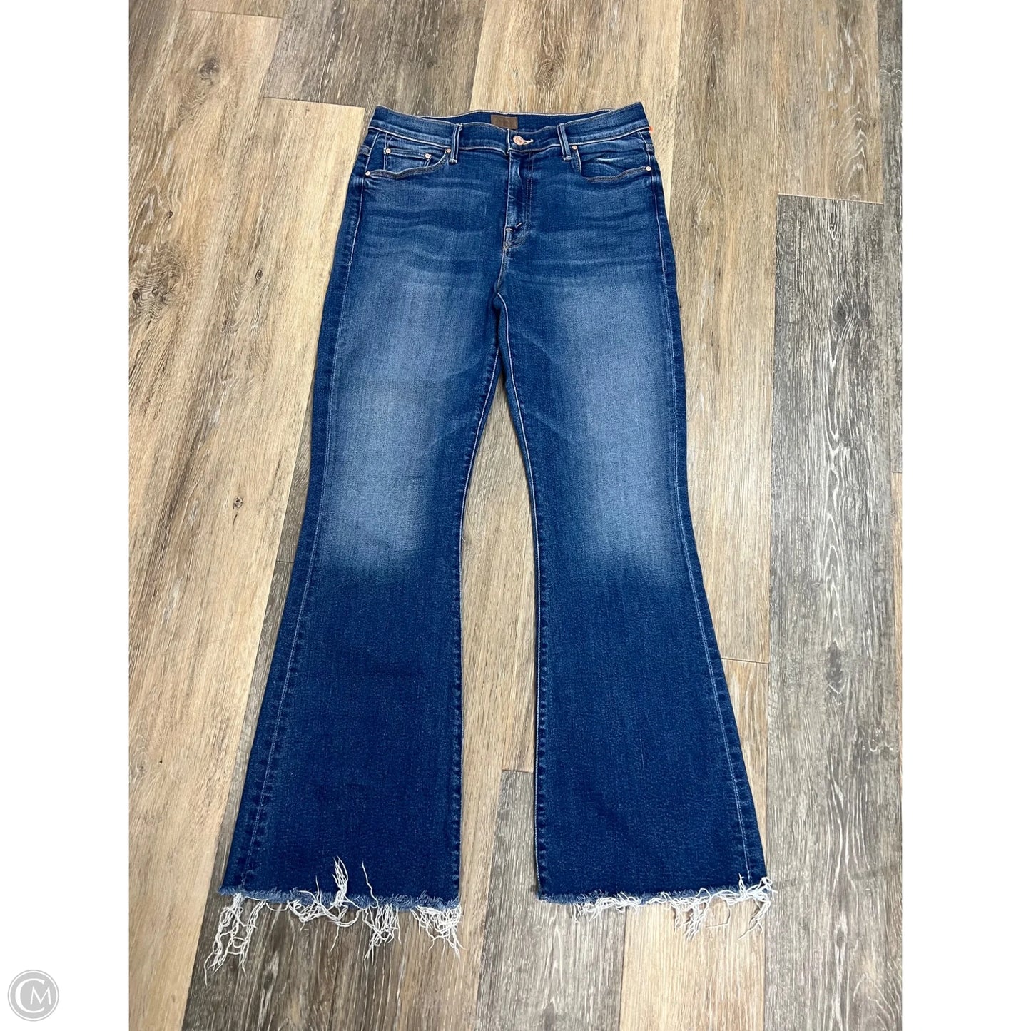 Jeans Flared By Mother In Blue Denim, Size: 14/32