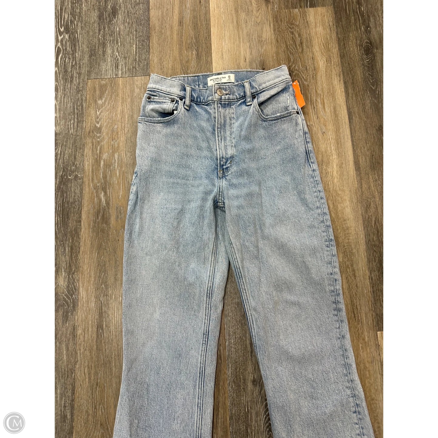 Jeans Straight By Abercrombie And Fitch In Blue Denim, Size: 0