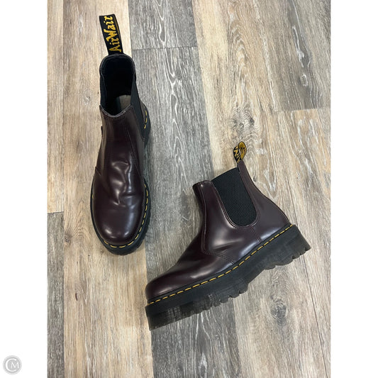 Boots Ankle Heels By Dr Martens In Maroon, Size: 11