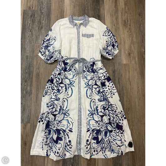 Dress Casual Maxi By Maeve In Blue & White, Size: 2x