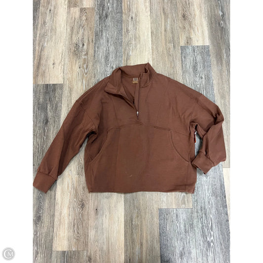Athletic Sweatshirt Collar By Salt Project In Brown, Size: M