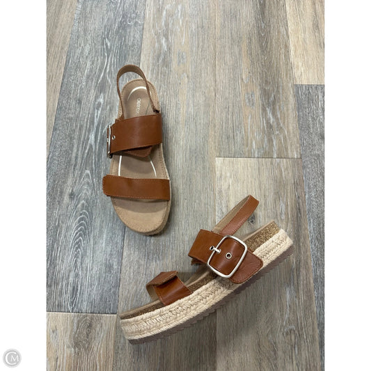 Sandals Heels Platform By Aetrex In Tan, Size: 9